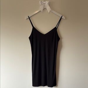 Black Slip Dress with mesh t shirt dress